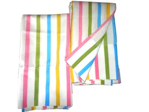VINTAGE PACIFIC MIRACALE candy stripe pink BLUE (2) STANDARD PILLOWCASES 20X29 - Picture 1 of 7