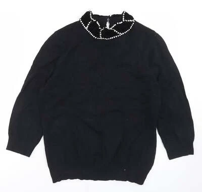 Suéter de algodón negro cuello redondo para mujer Savida talla L - cuello de terciopelo Foto 1 de 4