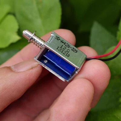 6V-12V DC Suction Micro Electromagnet Spring Push Pull Type Rod Solenoid Magnets - Image 1 of 4