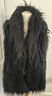 Zara black Shaggy Faux Mongolian Sheep Gilet Waistcoat Size 10