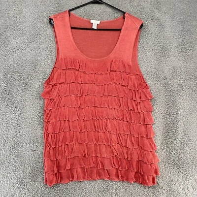 Chicos бак женщин 3 / XL оборки коралл 100% шелк без рукавов декольте розовый - Изображение 1 из 4