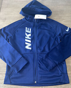 Nike Therma Fit Full Zip Hoodie Sweatshirt Jacket Boy’s M Obsidian Blue-NWT $50
