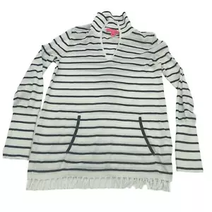 Lilly Pulitzer Crestwood Women's White Blue Maritime Striped Sweater, Size Small - Picture 1 of 4