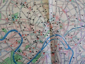 Moscow Russia Soviet Union USSR 1976 tourist info large city transport plan map - Picture 1 of 7