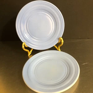 Hazel Atlas Platonite Dessert Plates Set 2 Moderntone Blue Depression Glass USA - Picture 1 of 4