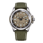 Citizen Watch Marine Sea Land Eco Drive Brown Dial Green Canvas Strap AW1801-19X