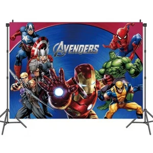 XL 150by100cm Avengers Birthday Party Decorations Backdrop Supplies UK - Picture 1 of 1