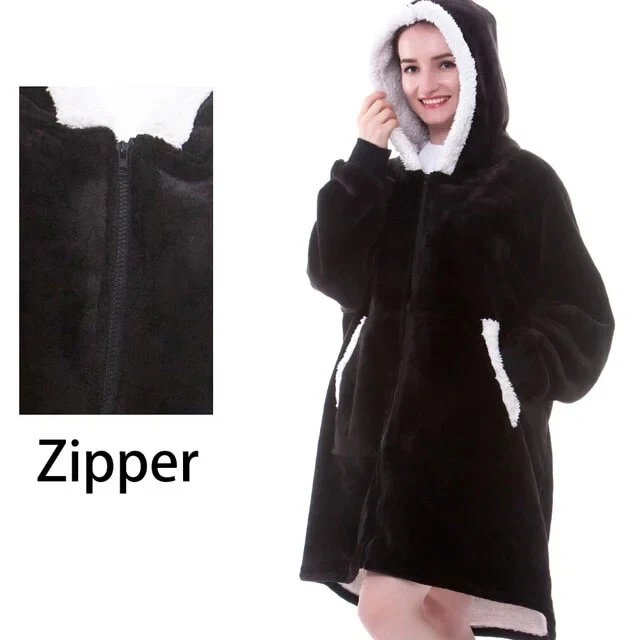 Kapuzenpullover Zipper Hoodie Decke Lose Übergroße Plüsch Winter NEU - Bild 1 von 1