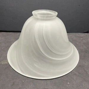 VINTAGE MATTIERTES GLAS LAMPENSCHIRM MARMOR AUSSEHENDES WIRBELMUSTER 2 1/4"" MONTER NOS - Bild 1 von 24