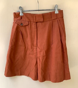 Shona Joy Size 8 Womens Burnt Orange Tencel Dress Shorts - Picture 1 of 8