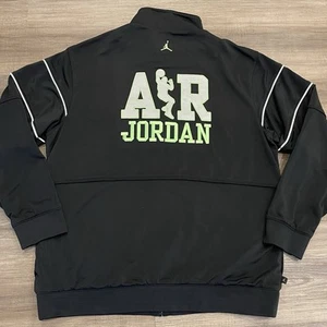 Air Jordan Jacket Mens 3XL Full Zip Track Style Chicago Patch Black Green - Picture 1 of 22