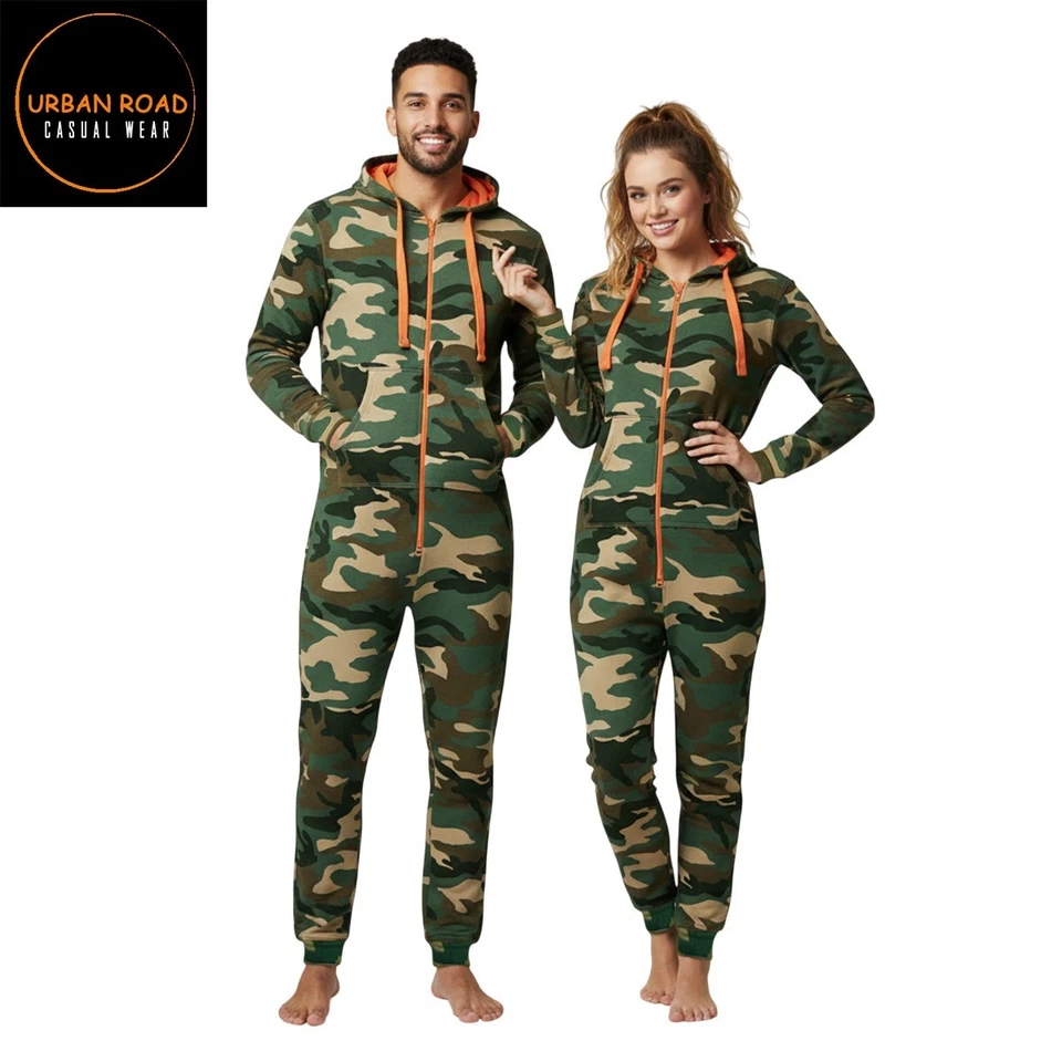 Urban Road Erwachsene Unisex Woodland Camouflage Onezee | tarnfarben 1Onesie1 All in One - Bild 1 von 4