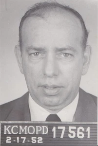 1952 Press Photo Mugshot of Arrested Kansas City Mobster Carl "Cork" Civella - Picture 1 of 2