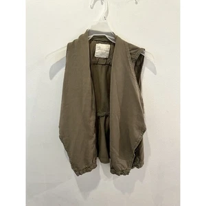 Altar’d State Drape Front Sleeveless Cardigan Vest Boho Taupe Knit Med Layering - Picture 1 of 6