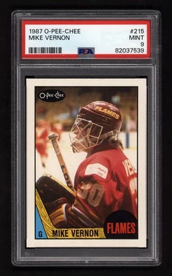 1987 OPC #215 MIKE VERNON ROOKIE CARD PSA 9 MINT *SHOULD BE A 10* - Image 1 of 2