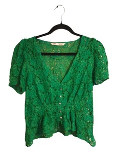 ZARA GREEN NET TOP SIZE S, SHORT DRESS TOP. DARK GREEN SUMMER - Picture 1 of 3