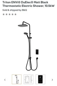 Triton ENVi 10.5KW Thermostatic Matt Black Electric DuElec Diverter Shower - Picture 1 of 1