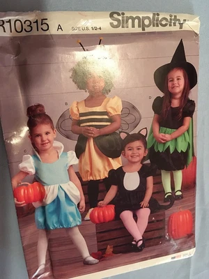 Unused pattern COSTUMES baby/toddler 1/2-4 cat, witch, bee, Cinderella, 2019 - Image 1 of 2