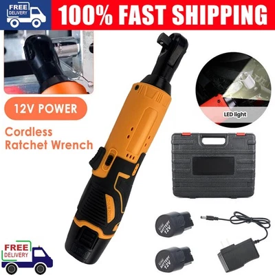ZISTEL 3/8" Right Angle Wrench Impact Power Tool Kit Electric Cordless Ratchet 12V New
