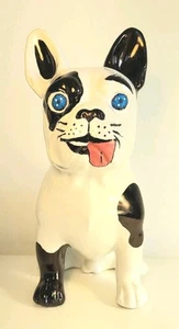 Arte Original Abstracto Pintado Bulldog Francés Mascota Cachorro Perro Estatua Estatuilla 10"H - Imagen 1 de 7