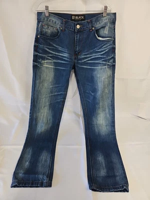 CJ Black Men's Premium Denim Blue Jeans Size 32x32 Slim Distressed - Imagem 1 de 4