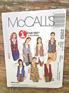 McCall's Sewing Pattern 2260 Misses 1 Hour Vests 2 Lengths Size Med 12,14 UC - Picture 1 of 2