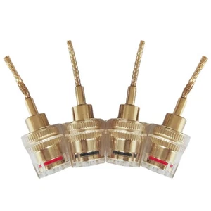4X Banana Female to 2mm Pin Gold Plated Connector HIFI Cable Adapter Plug 4mm - Picture 1 of 11