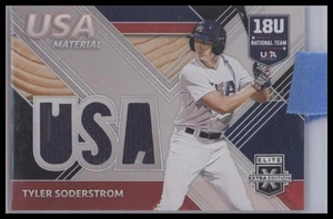 Panini Elite 2020 edición extra #USAM-TS Tyler Soderstrom material de EE. UU. negro - Imagen 1 de 1