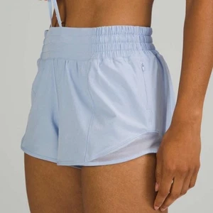 Lululemon Hotty Hot High-Rise Shorts in Blue Linen - Size 14 - Picture 1 of 11