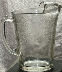 Hazel Atlas FLORENTINE #2 * CRISTAL * 7 1/2" - 48 oz * jarra plana * - Imagen 1 de 5