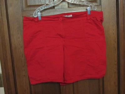 Fashion Bug Bright Red Cotton Stretch Shorts - Size 20W - Image 1 of 2
