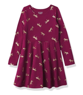 The Children's Place Unicorn Skater Dress Toddler Girls size 5T - Image 1 of 2