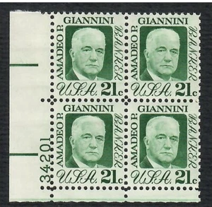 US # 1400, Bankier Amadeo P Giannini, L/L P/B von 4 - Ich kombiniere Versand - Bild 1 von 1