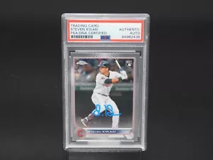 Steven Kwan Signed RC Rookie 2022 Topps Chrome Card Cleveland Guardians PSA DNA - Picture 1 of 2