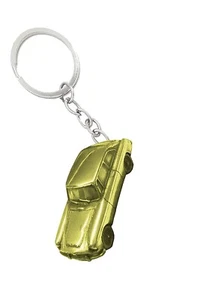 ref131 British C GT Gold colour split-ring keyring FULL CAR - Picture 1 of 1