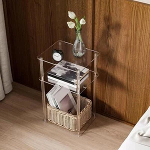 Clear NightStand Table Accent End Table Acrylic Table Acrylic Side Table - Picture 1 of 6