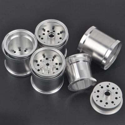 Aluminum Beadlock Wheels for Tamiya CW01 Unimog Midnight Pumpkin Lunchbox Parts - Image 1 of 4