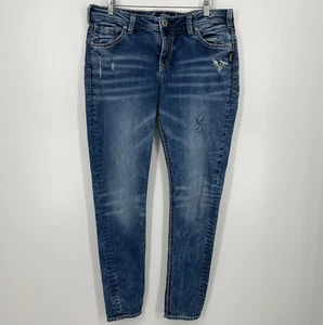 Silver Jeans Co. Jeans Women's 12 Blue Girlfriend Super Stretch Western Y2K - Picture 1 of 12