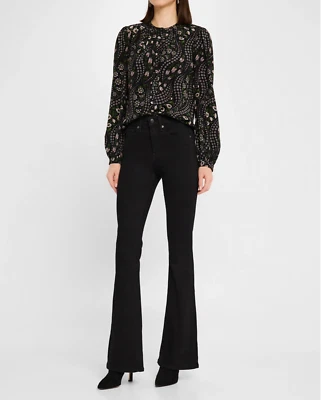 NWT $248 Veronica Beard Beverly High-Rise Skinny Flare Jeans in Onyx - Image 1 of 4