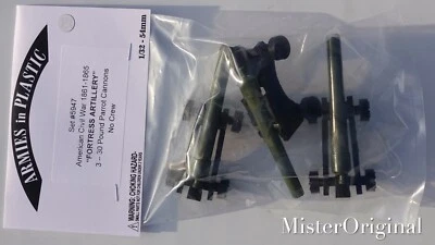 Armies in Plastic American Civil War 3x30 Pound Fortress Guns 1/32 Scale 54mm - Image 1 of 3