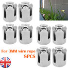 8Pcs Stainless Steel Wire Rope Cross Clips Green Wall Trellis Fit for 3mm Wire