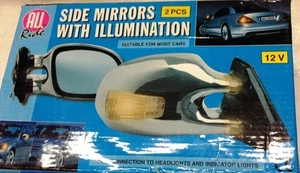 Pair of ALL Ride Side Mirrors in Chrome Effect with Illumination (12v) - Picture 1 of 1