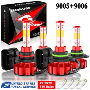9006 9005 LED Headlight Kit Combo Bulbs 12000K High Low Beam Super Bright White - Picture 1 of 11
