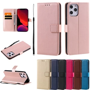 Case For iPhone 16 14 13 12 11 8 7 Xr Pro Max Leather Stand Flip Card Clip Cover - Picture 1 of 19