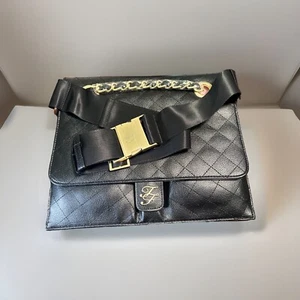 Too Faced Makeup Brush Belt Bag Heart Pink Black Chain NWOT  - Picture 1 of 2