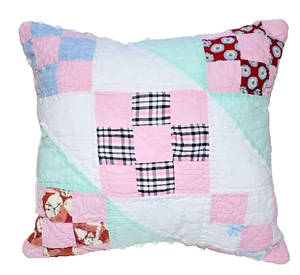 Throw Pillow From Vintage 1930's Jacob's Ladder Farmhouse Quilt - Picture 1 of 2