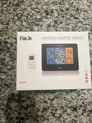 Wireless Weather Station Fan Ju Model FJ3373 Digital Display Temperature Alarm - Image 1 of 3
