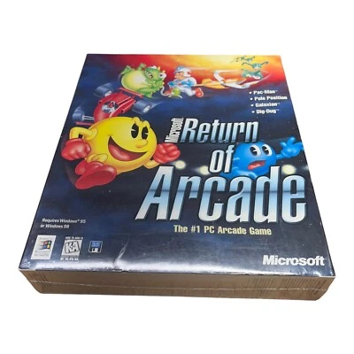 New Microsoft Return of the Arcade PC Game Windows PC 1995 Complete Big Box D715 - Image 1 of 2