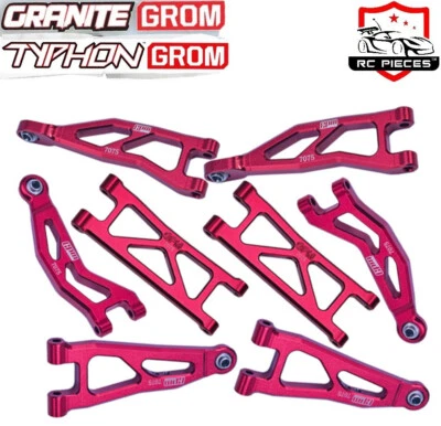 ARRMA GRANITE GROM 1/18 TYPHON 7075 ALLOY SUSPENSION ARM SET ARA330808 ARA330809 - Image 1 of 4