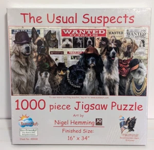 1000 Piece SunsOut Puzzle "THE USUAL SUSPECTS" BY Nigel Hemming - New in Box - Picture 1 of 6